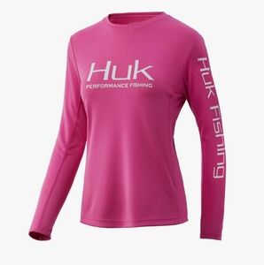 Huk Women's Pink Performance Fishing Top
